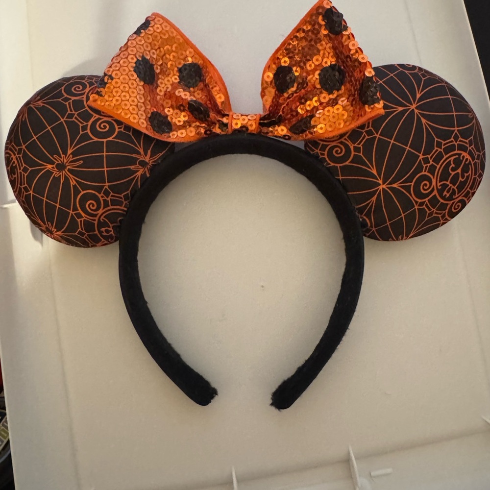 Halloween Minnie Ear Headband with Sequin Bow